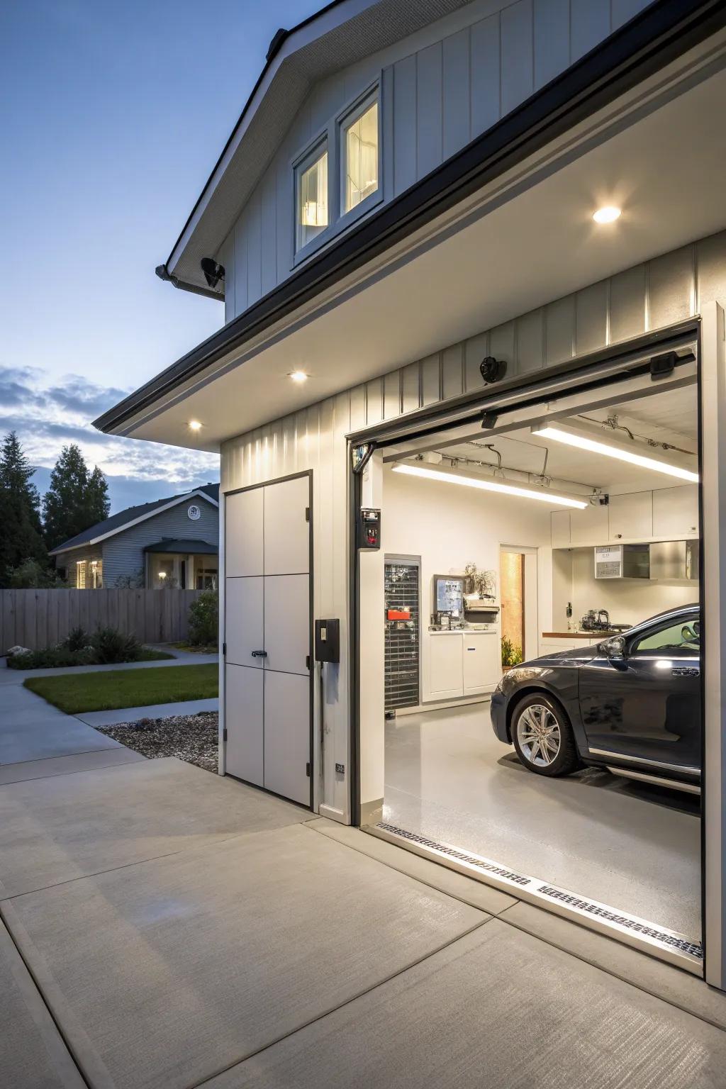 Enhance your garage with smart technology for ease and security.