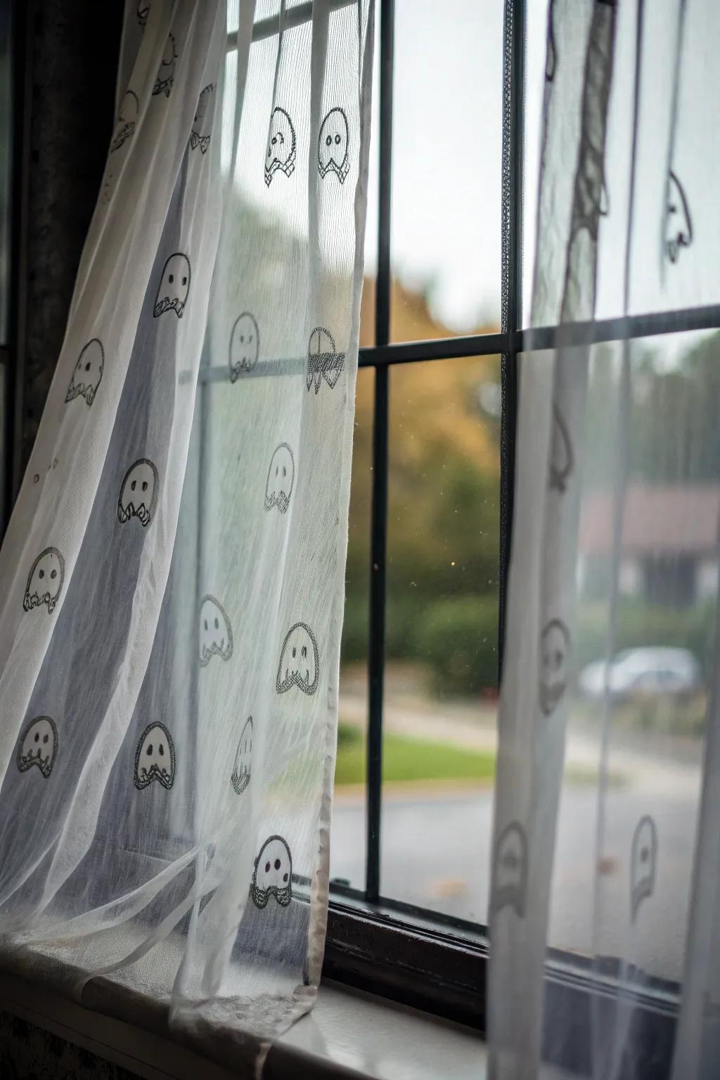 Phantom draperies fashion a chilling yet elegant ambiance.