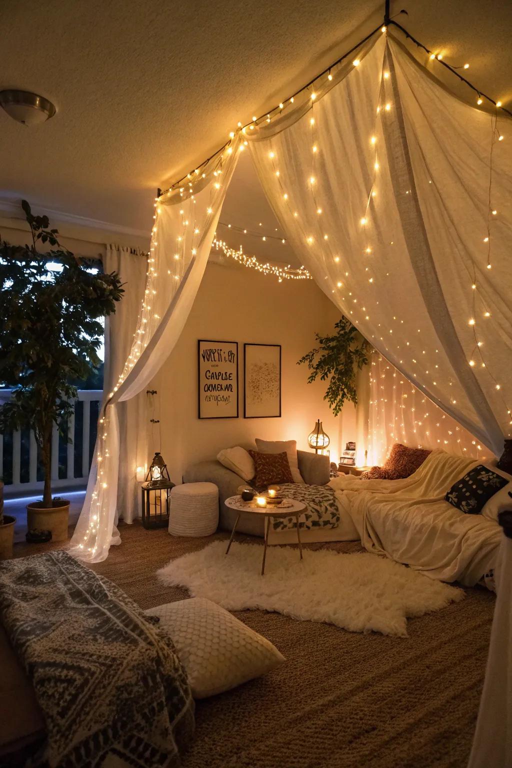 A room with layered lighting for warmth and style