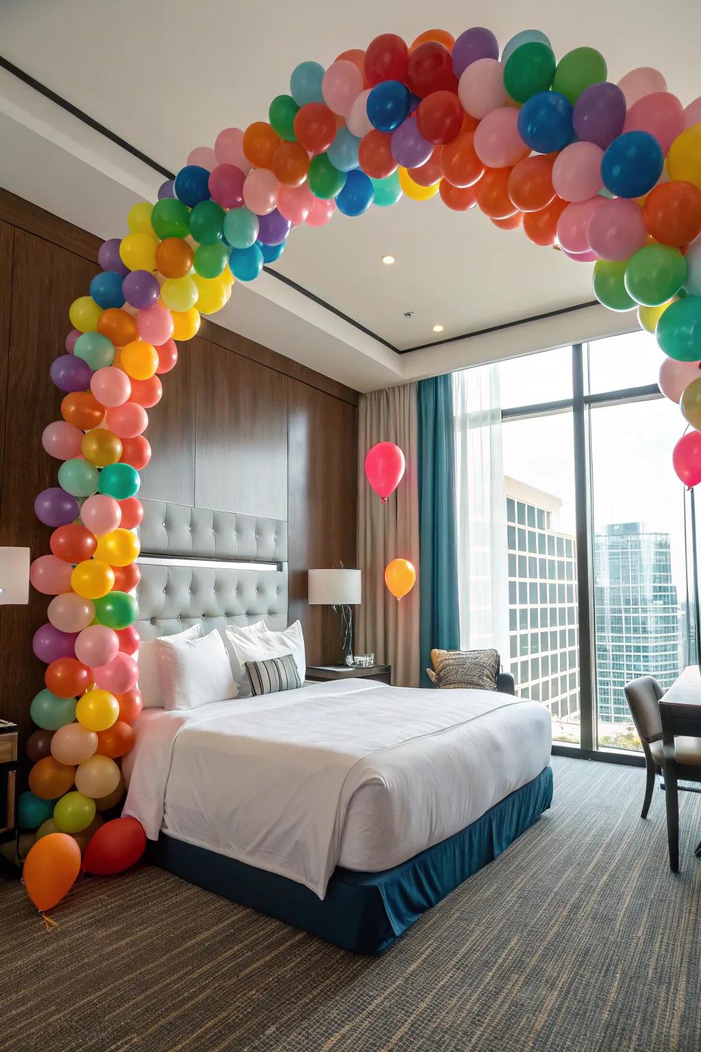 Add a celebratory accent with an impressive balloon gateway.