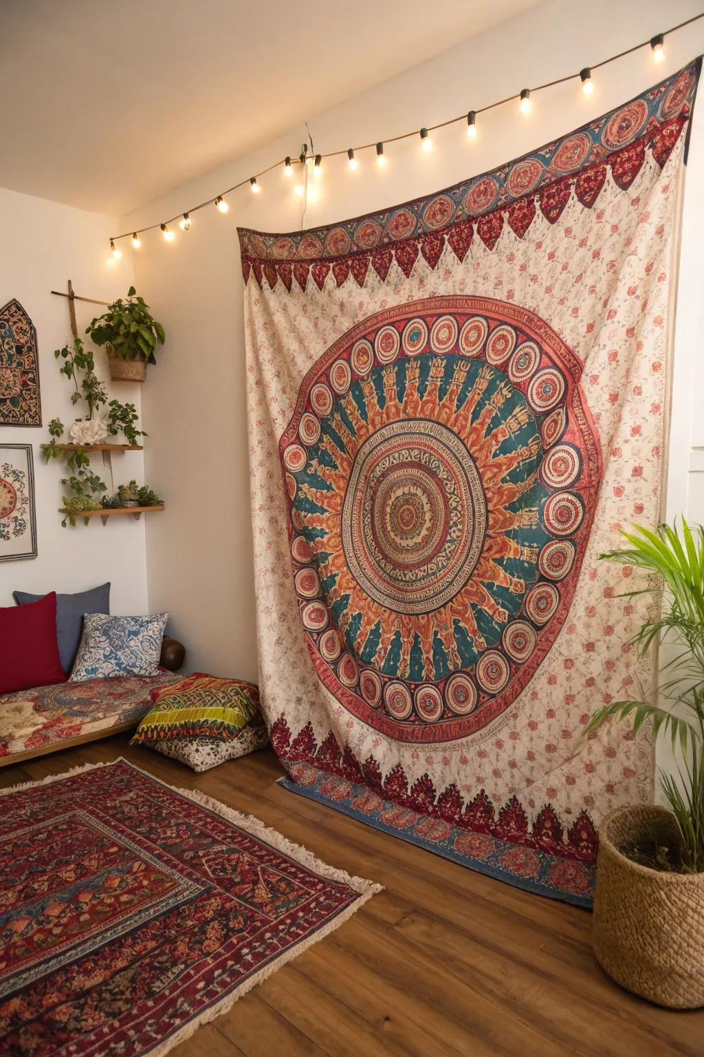 Tapestries add texture and personality to any corner.