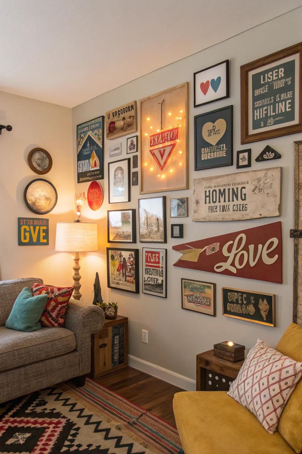 Express yourself with an eclectic gallery wall.