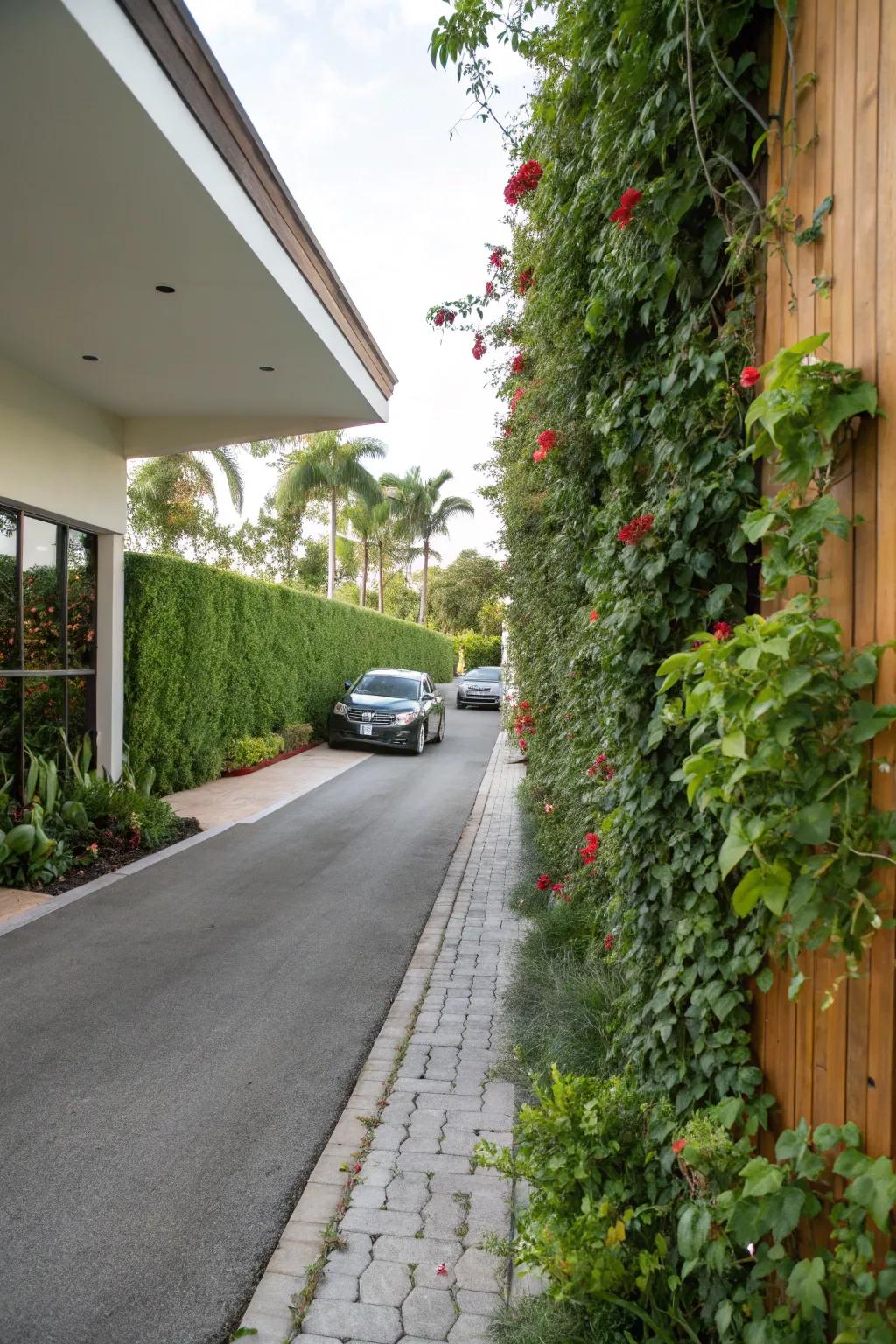 Vertical gardens bring greenery to limited spaces.