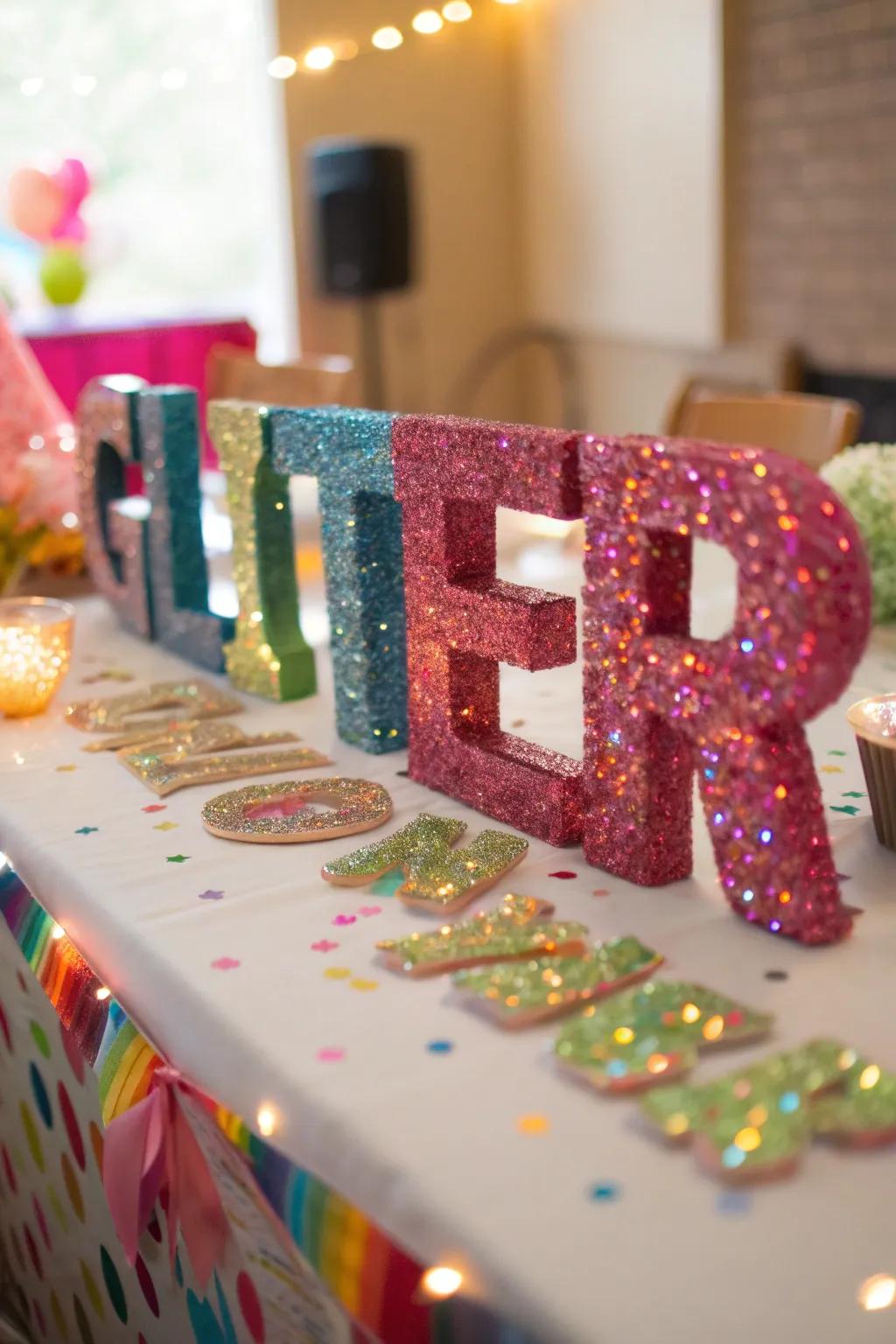 A glittering letter ideally suited for incorporating radiance into any area.