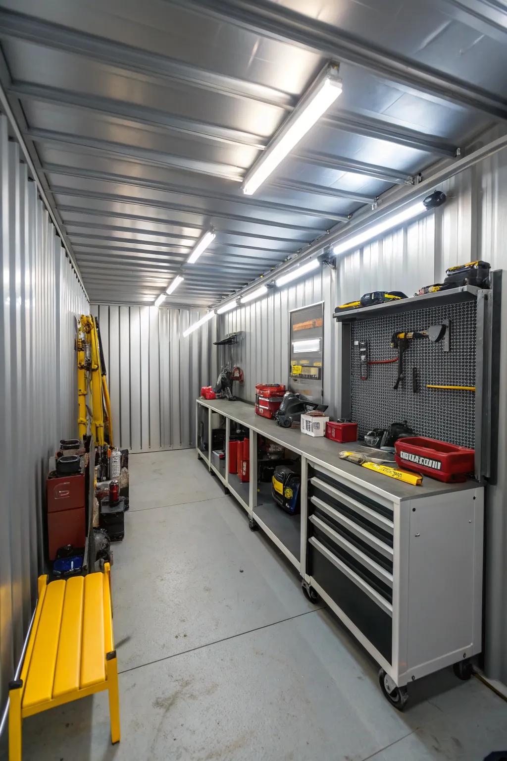 Apt luminance elevates outbuilding usability and repose.