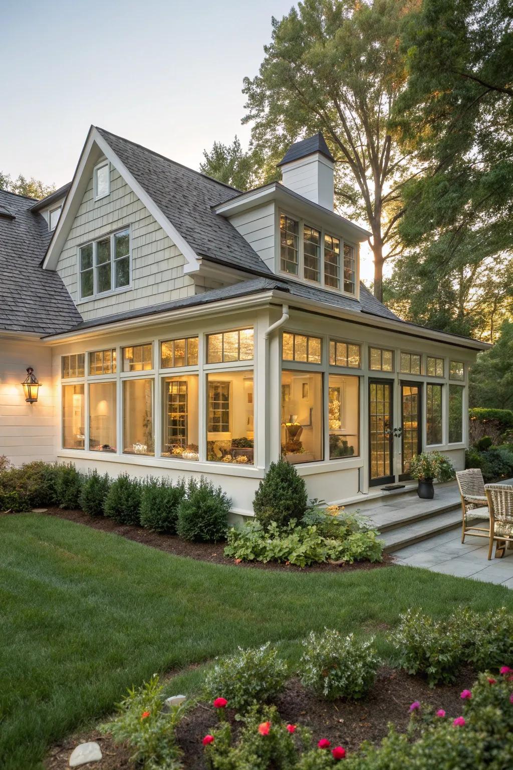 Home with a light-filled shed dormer.