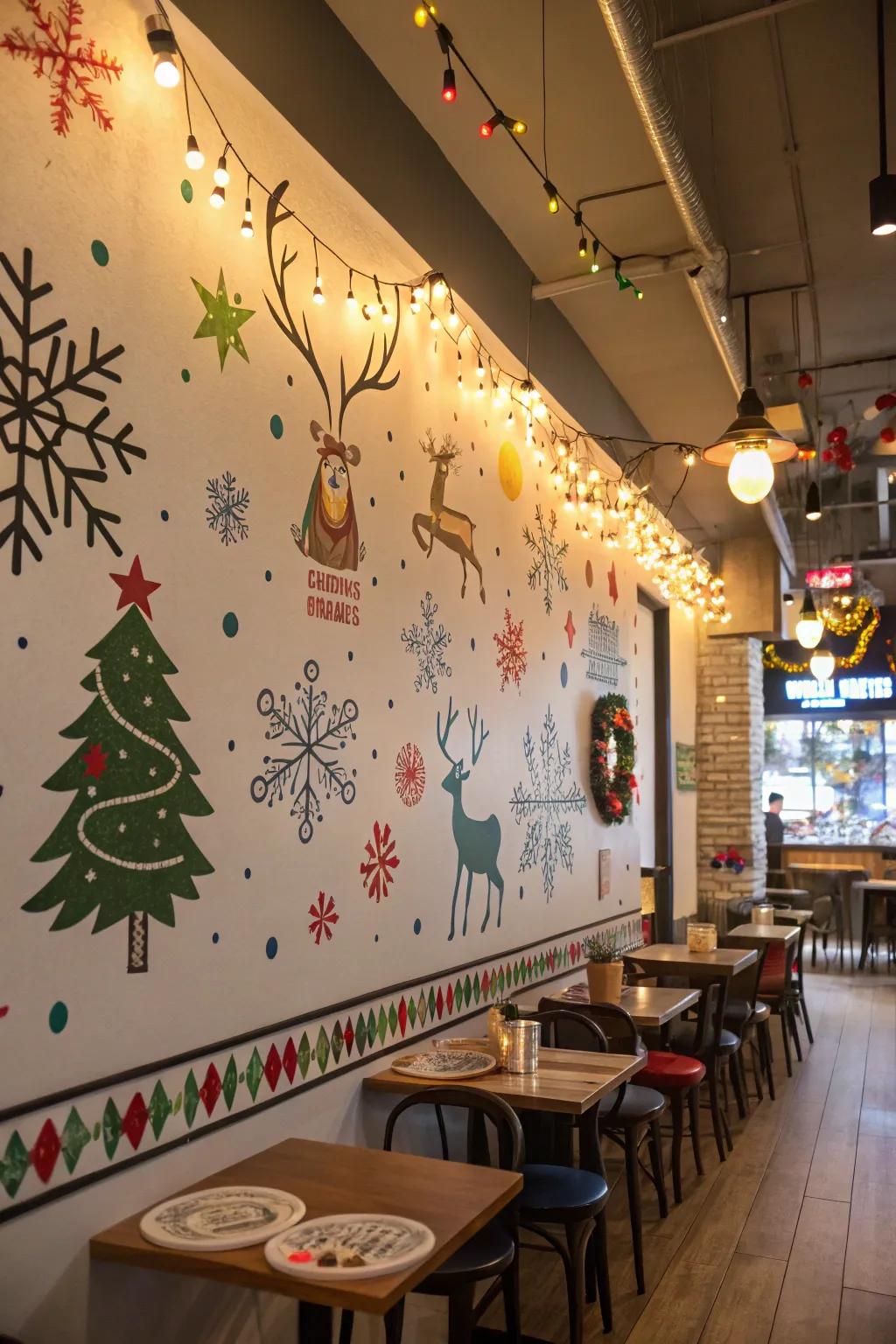 Walls that animate with celebratory artistry.