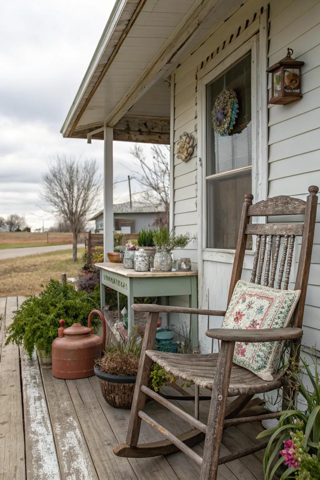 Eclectic charm with vintage finds.