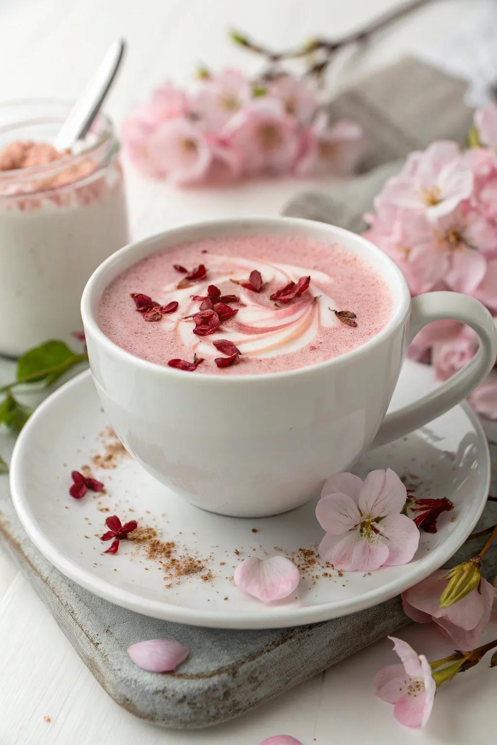 Cherry Blossom Latte: enchanting and floral