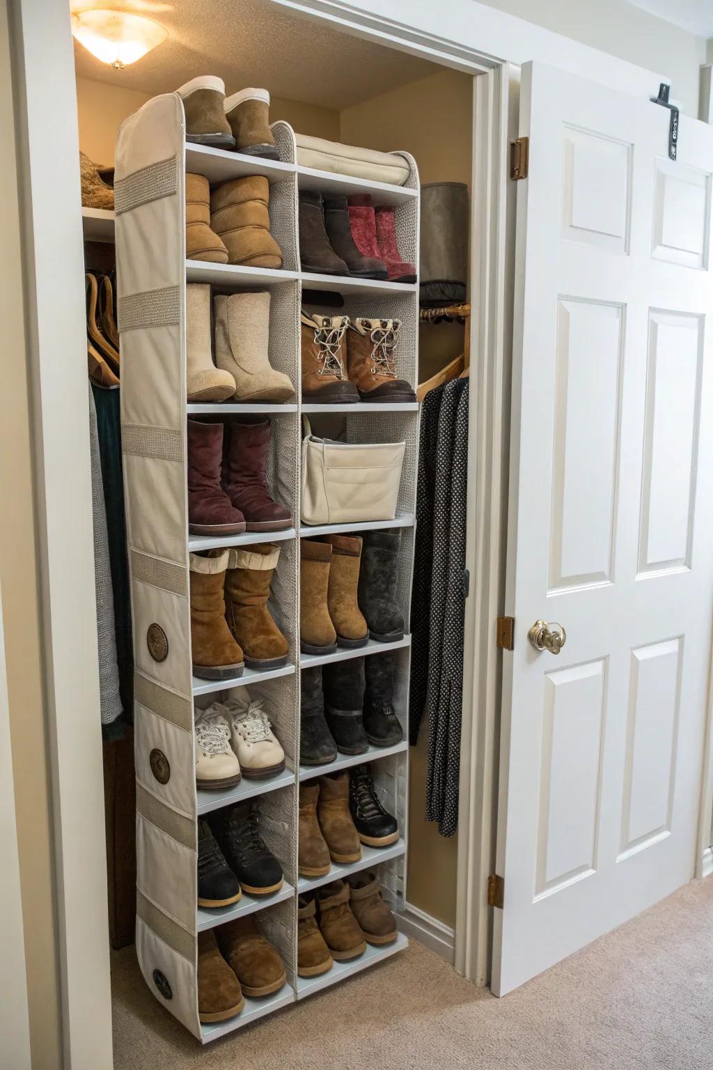 Make the most of closet doors for extra storage.