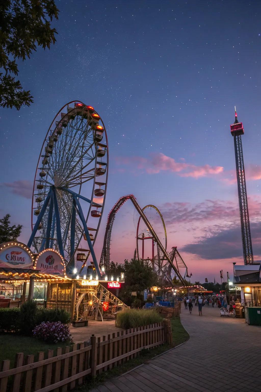 An amusement park offers fun and excitement for all ages.