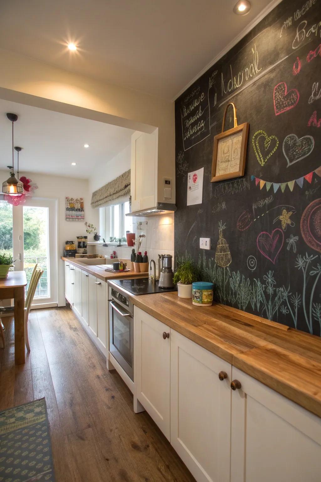 Chalkboard walls make interactive spaces fun and functional.