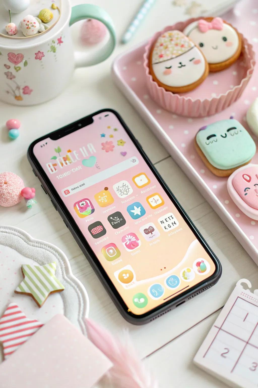 Cute themed icons bring a touch of whimsy and joy.