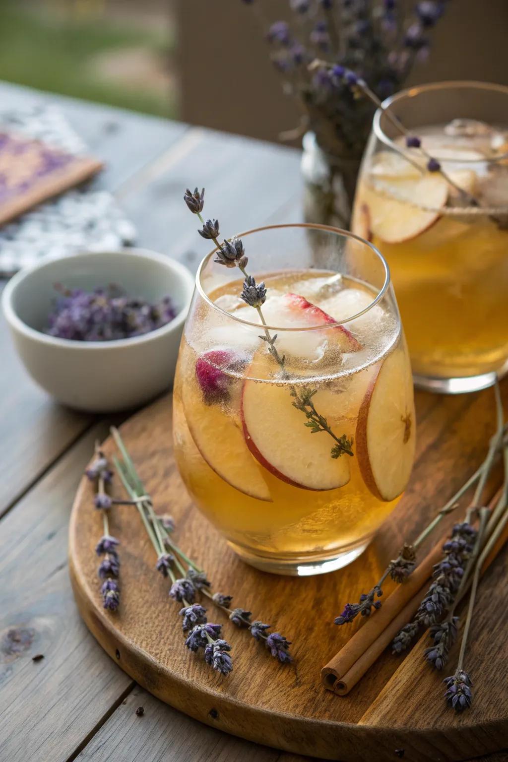 Lavender adds a floral elegance to cider punch.