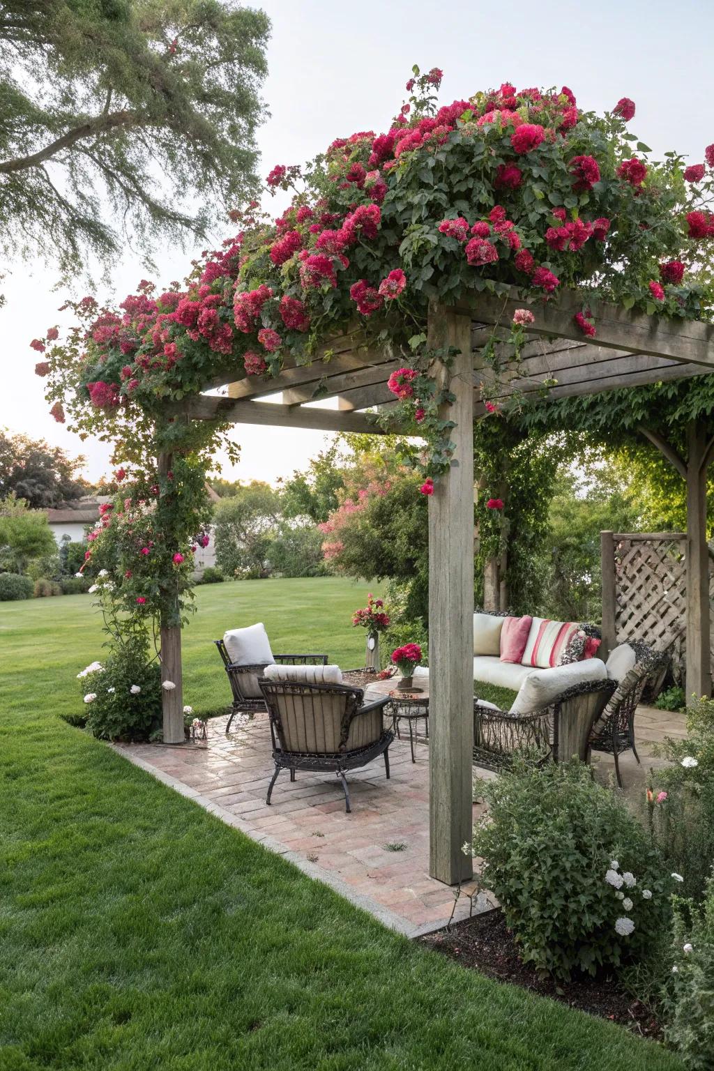 A pergola offers stylish shade and a hint of romance.