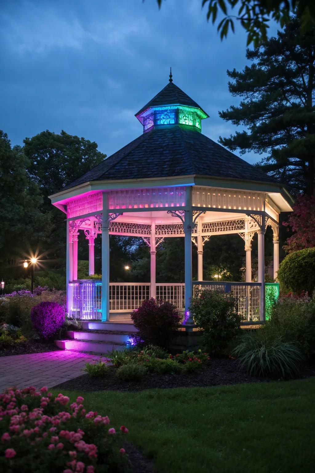Color-shifting lights deliver adaptability to suit any mood or affair.