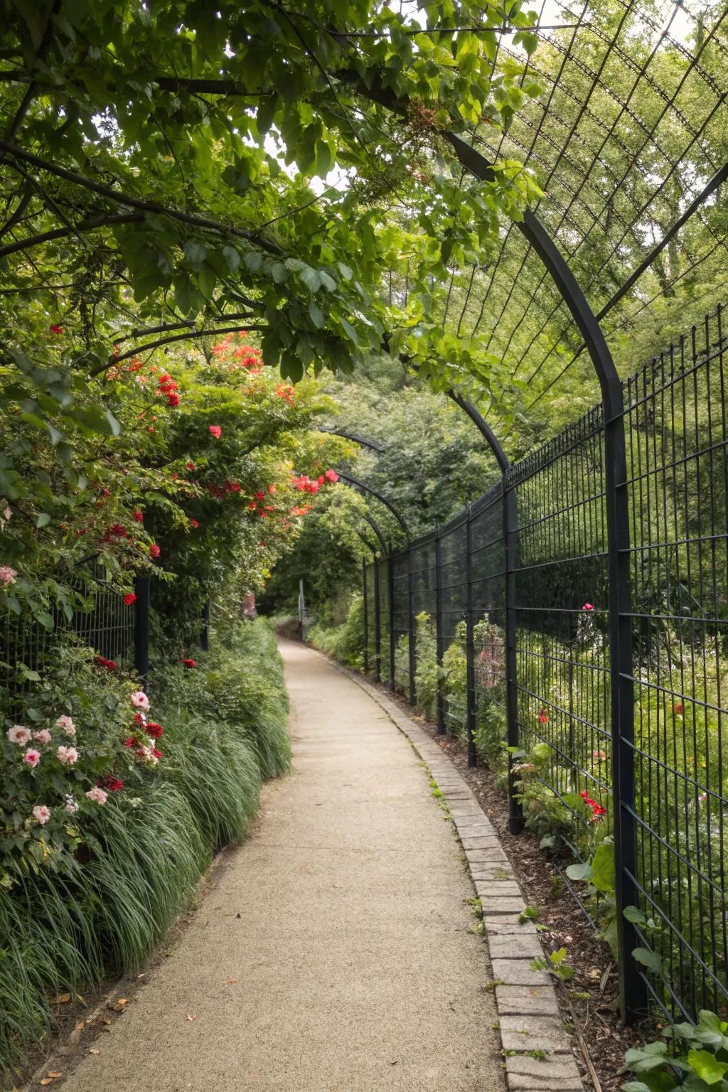 Lead the way with a black wire fence lining your garden paths.