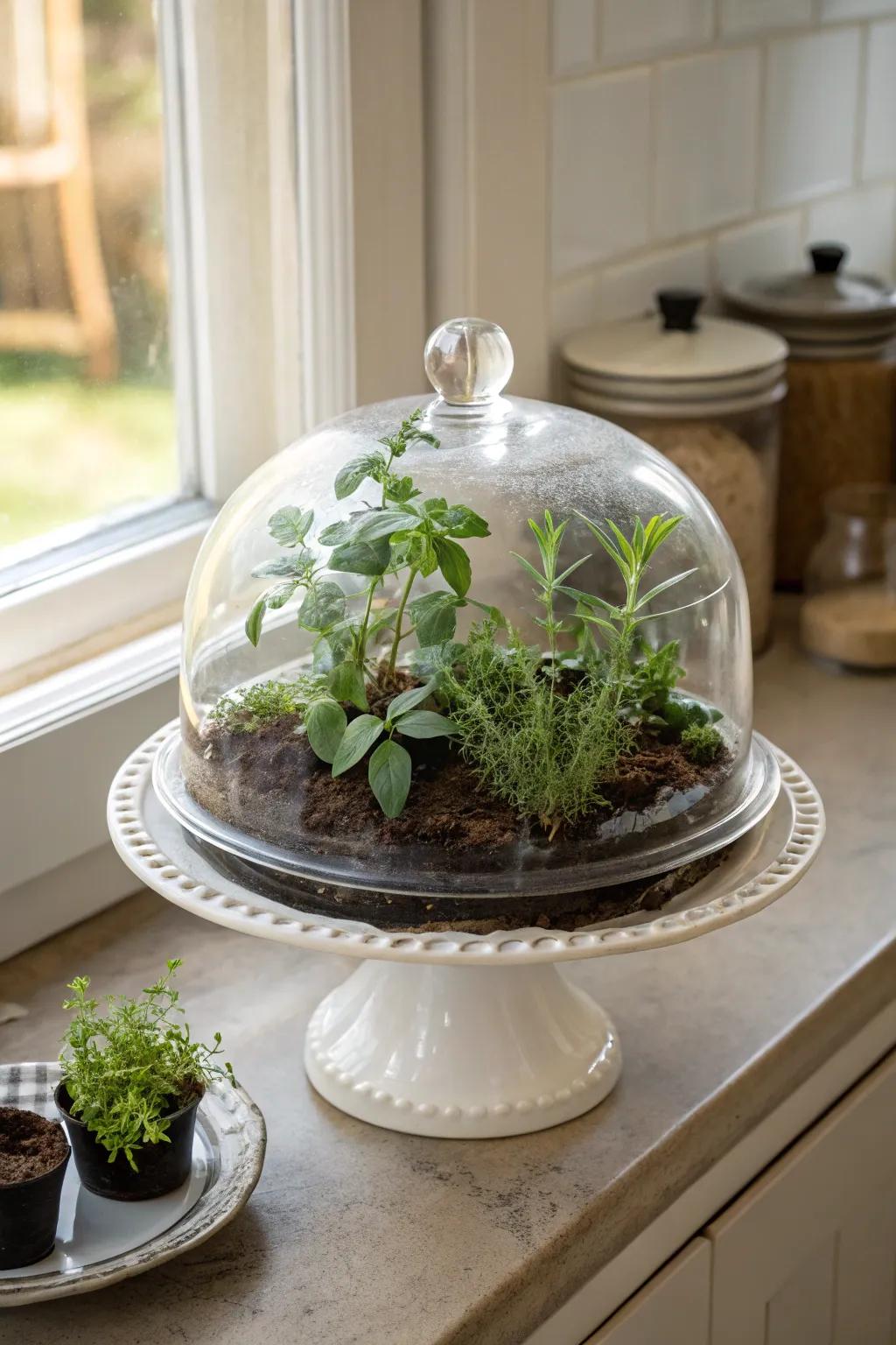 Cultivate your interior garden through a miniature hothouse dome.