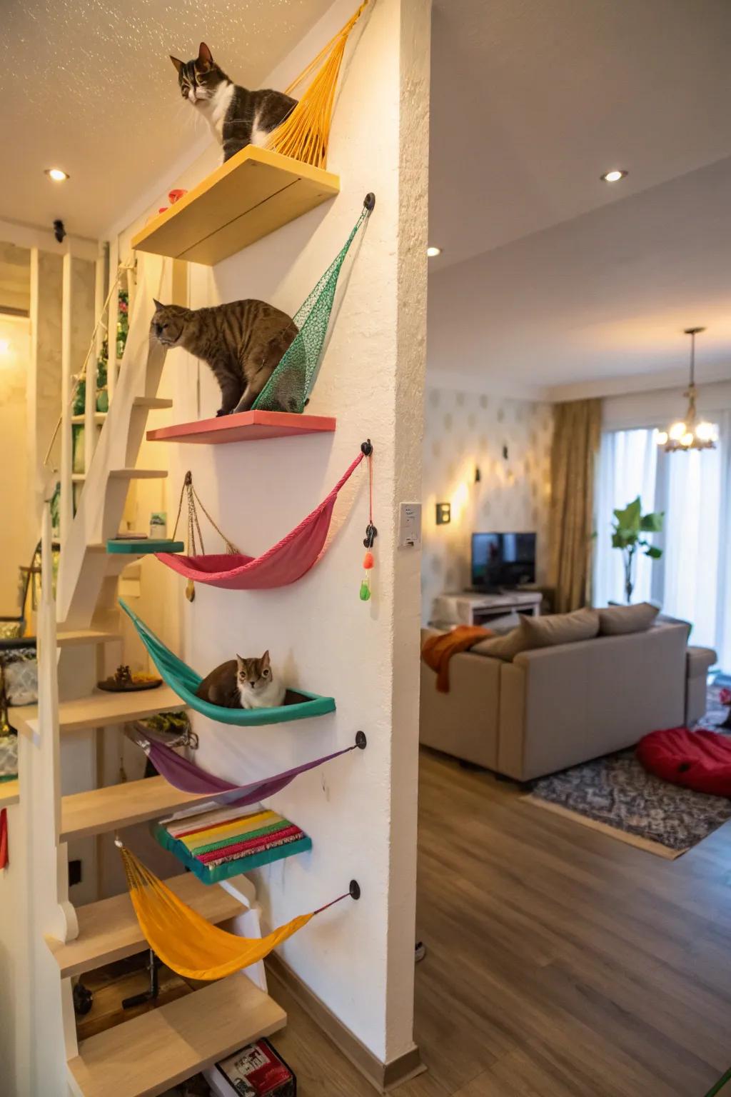 Interactive feline facades ensuring perpetual diversion.