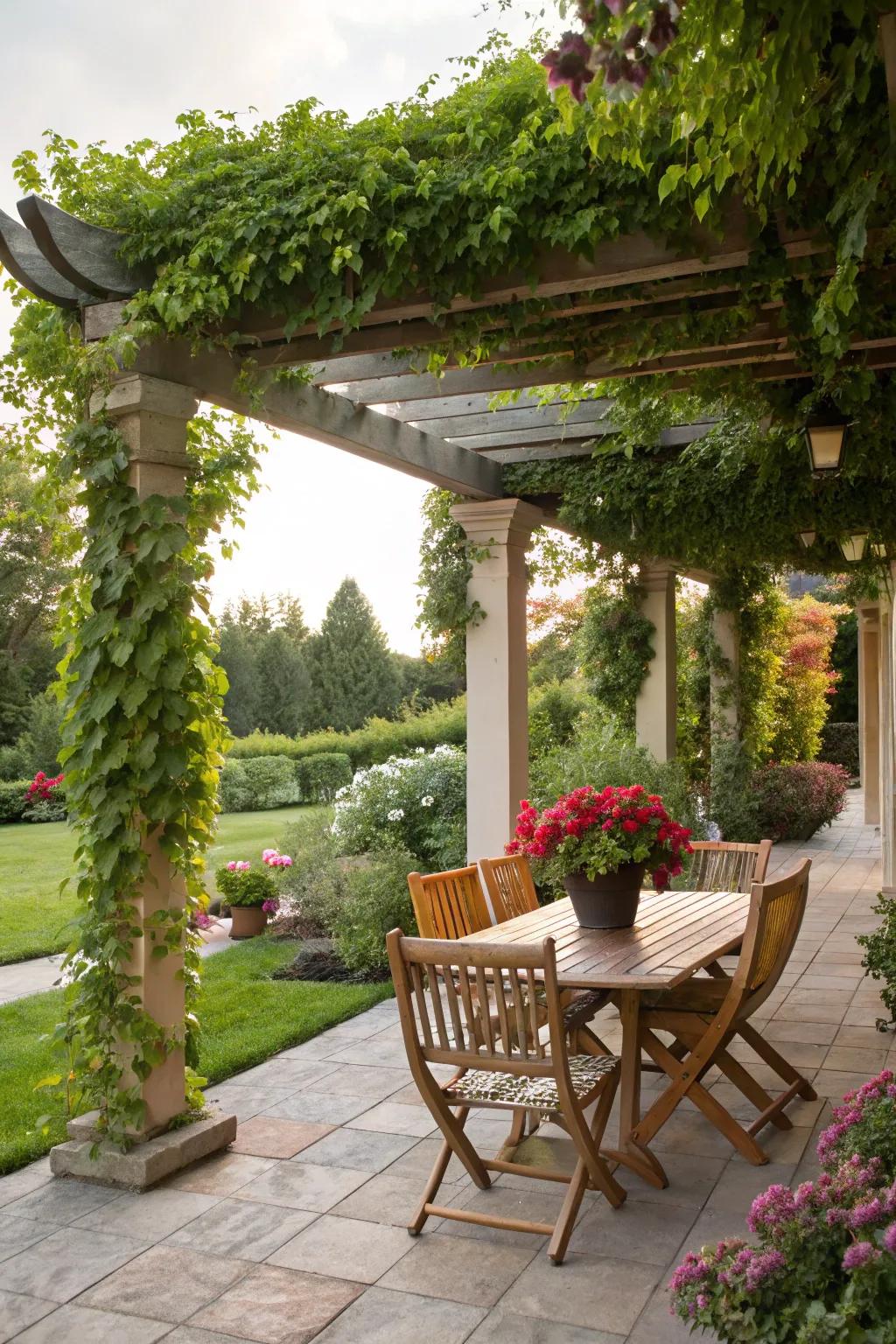 A garden trellis can elevate your patio's garden appeal.