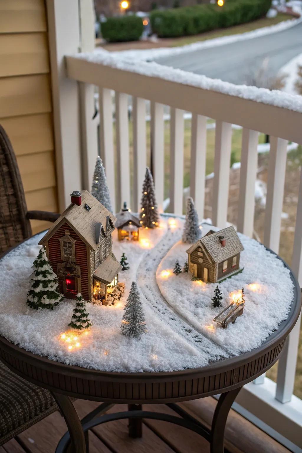 A miniature scene adds whimsy and charm.