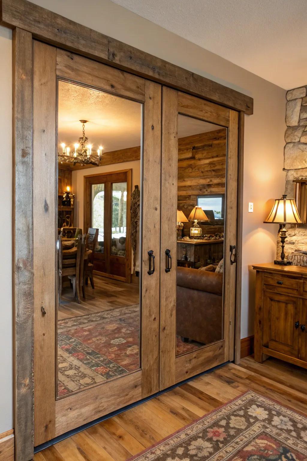 Timber planks introduce rustic charm and comfort.