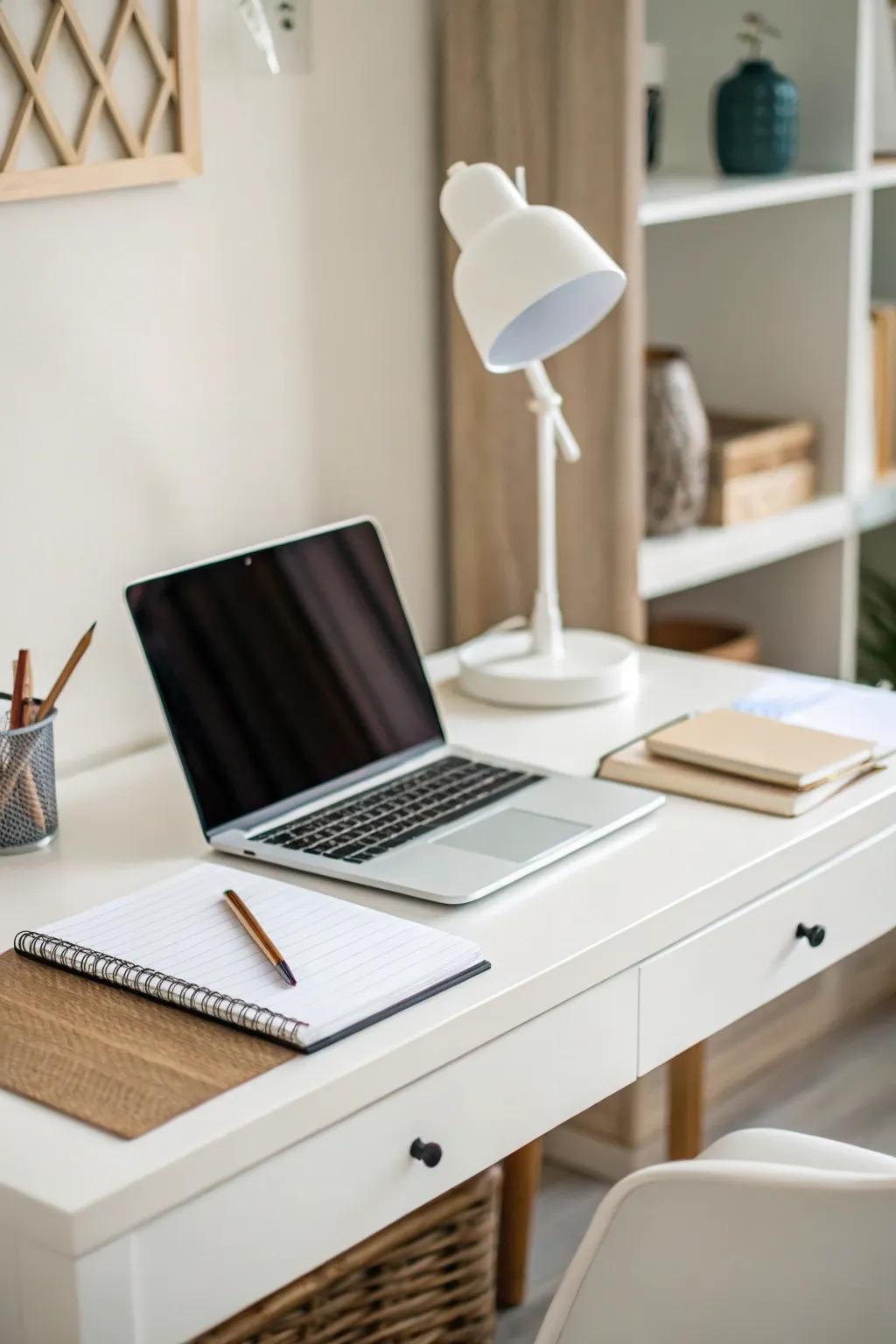 A minimalist desk setup promoting focus and simplicity.