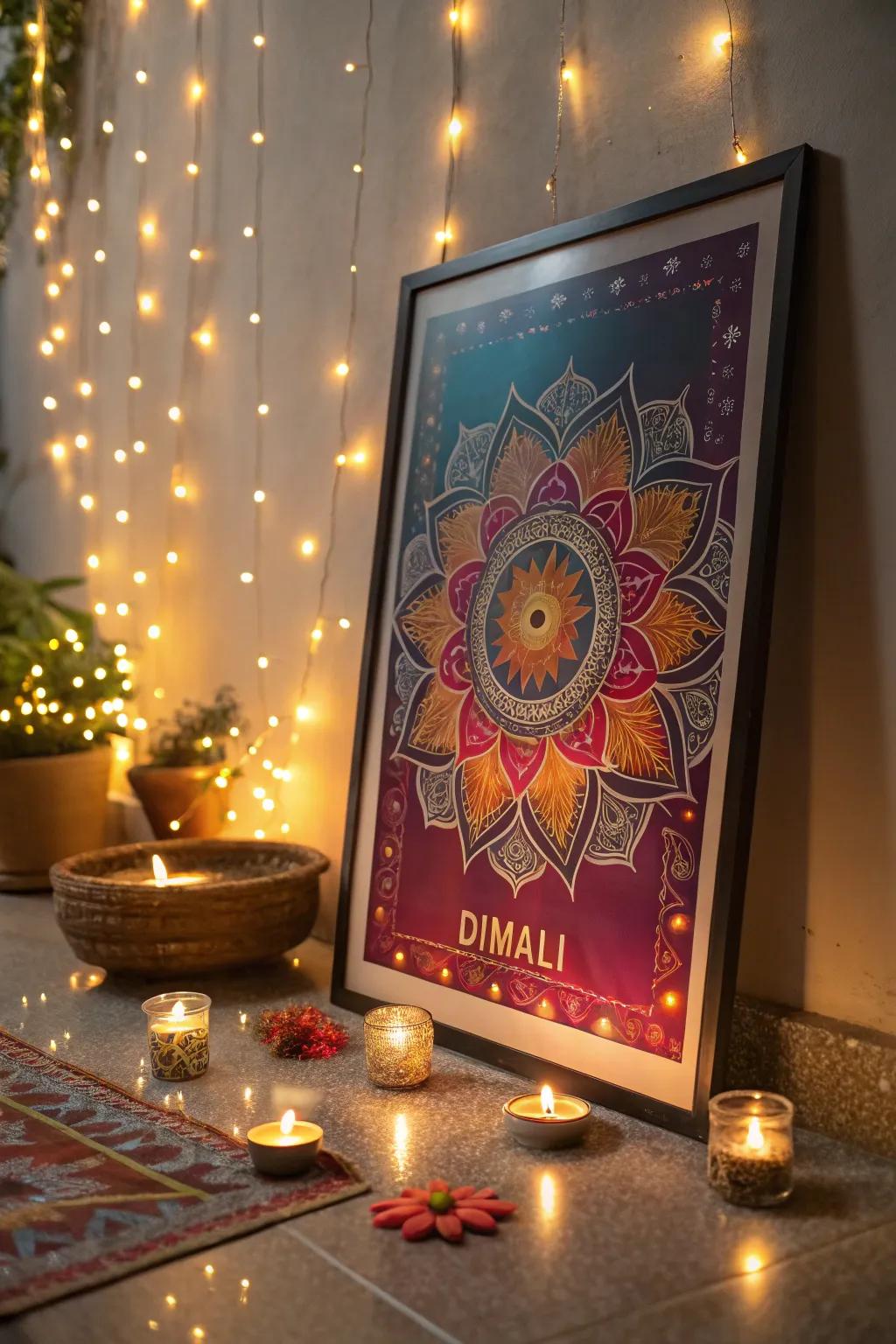A magical radiance Diwali poster showcasing enchanting lighting.