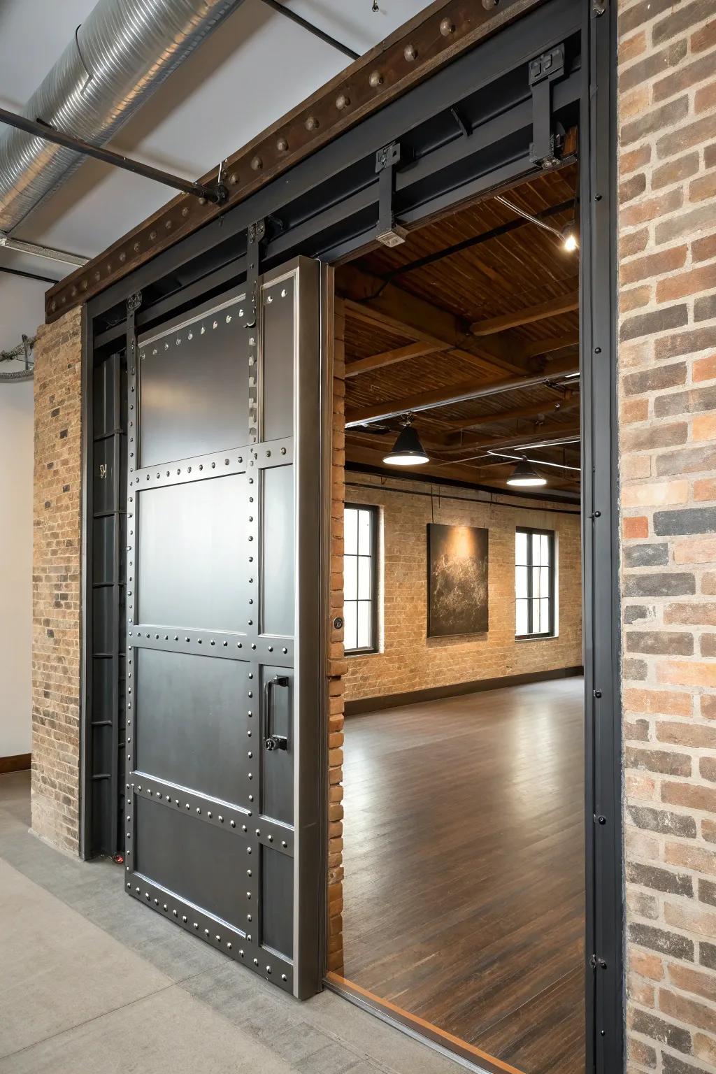 Industrial metal trim adds a modern edge to this loft space.