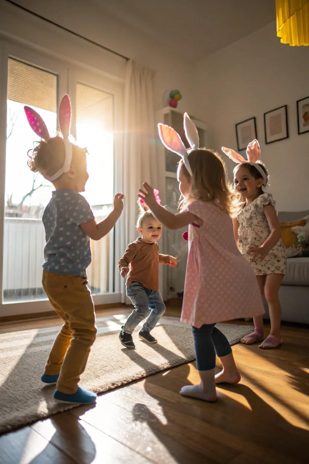 A vibrant celebration involving locomotion of seasonal creatures for diminutive dancers.