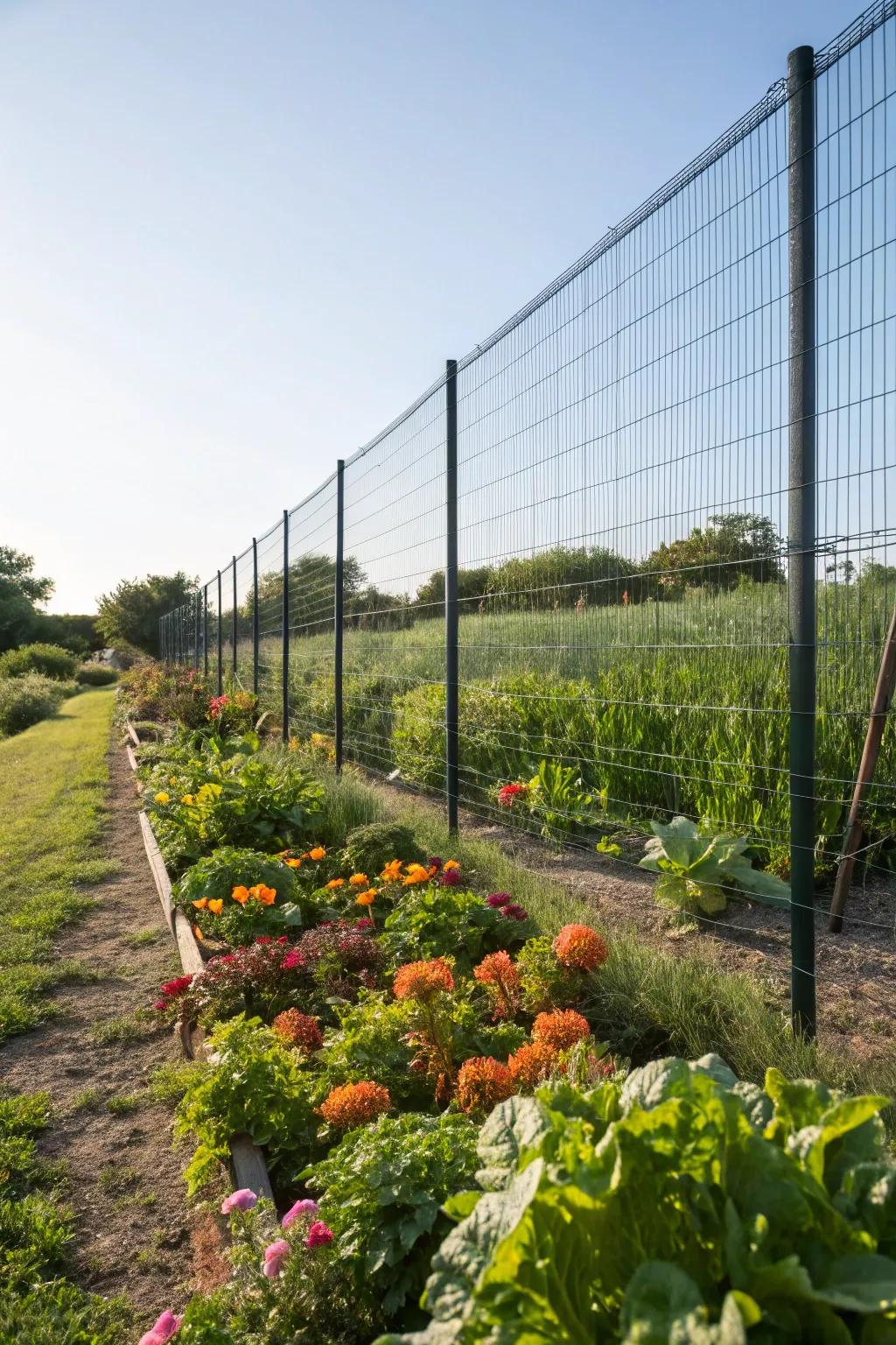 Welded wire fences are perfect for protecting gardens.