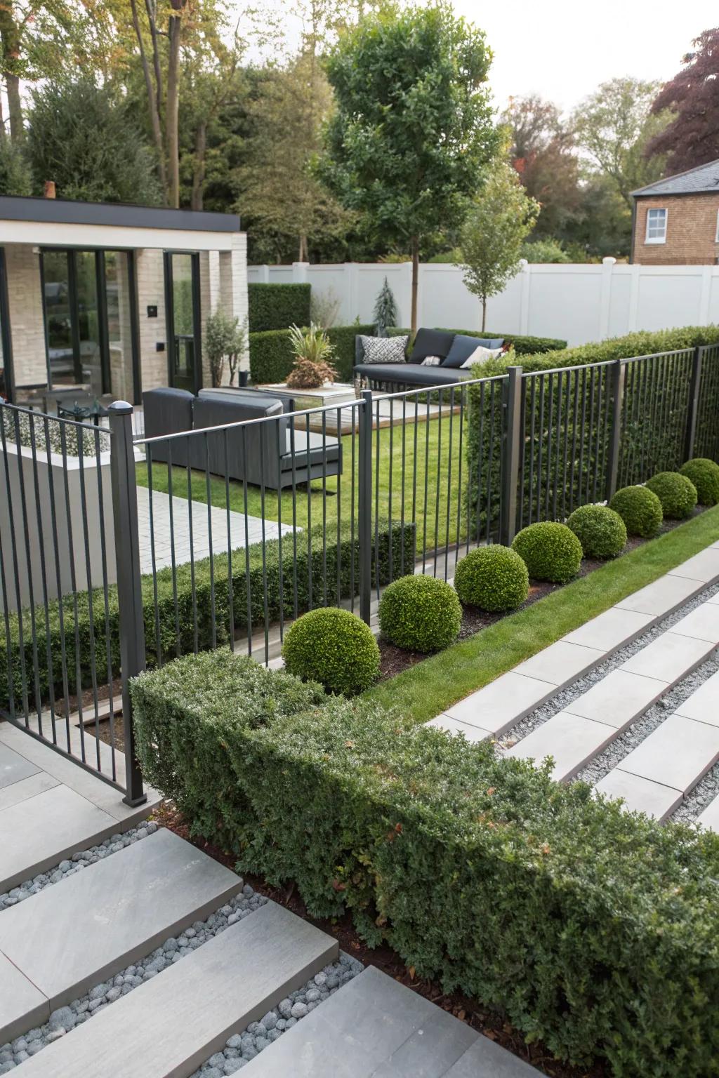 Steel fencing offers a sleek and modern edge to outdoor spaces.