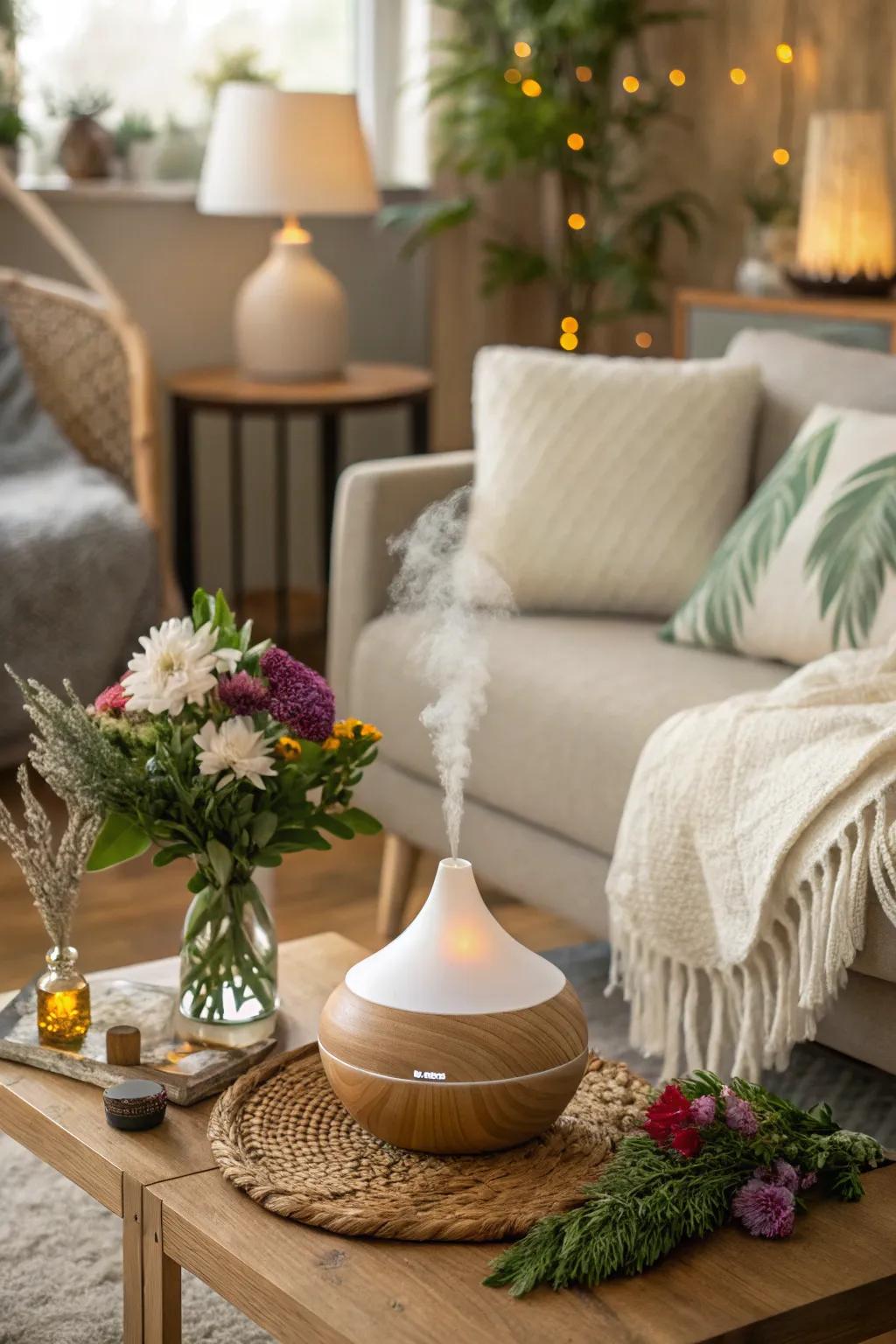 Create a calming atmosphere with floral room fragrances.