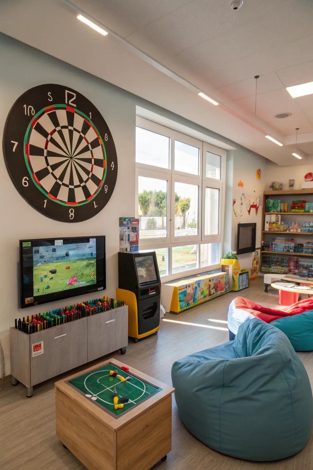 Sustain the entertainment by incorporating interactive elements into your gaming space.