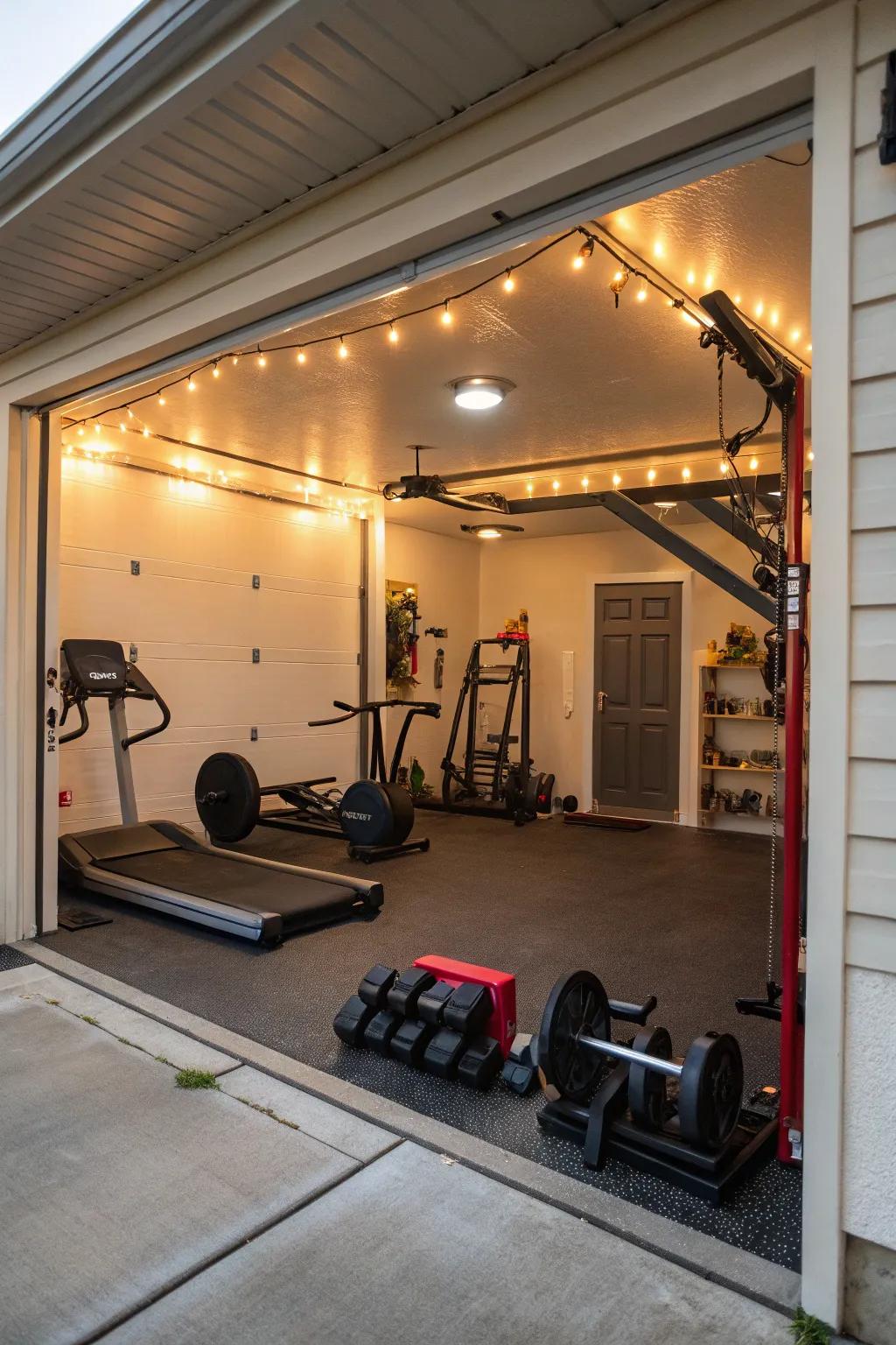 Adaptable lighting customizes the ideal mood for every workout.