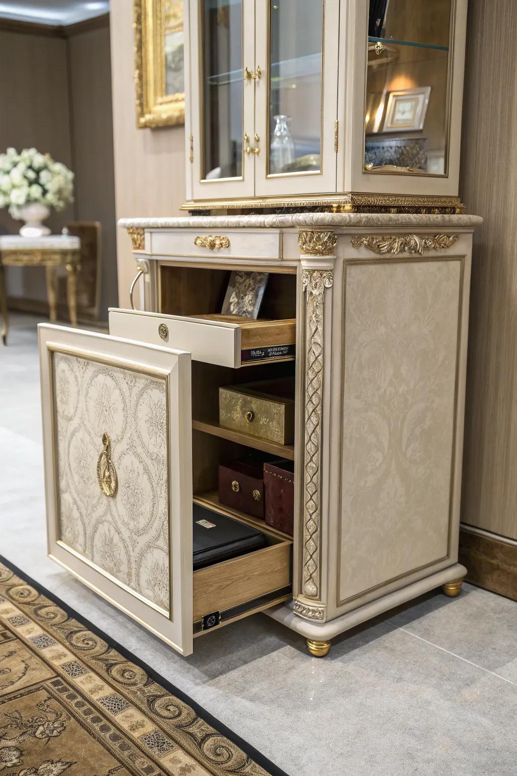 Furniture with a secret compartment offers elegance and security.