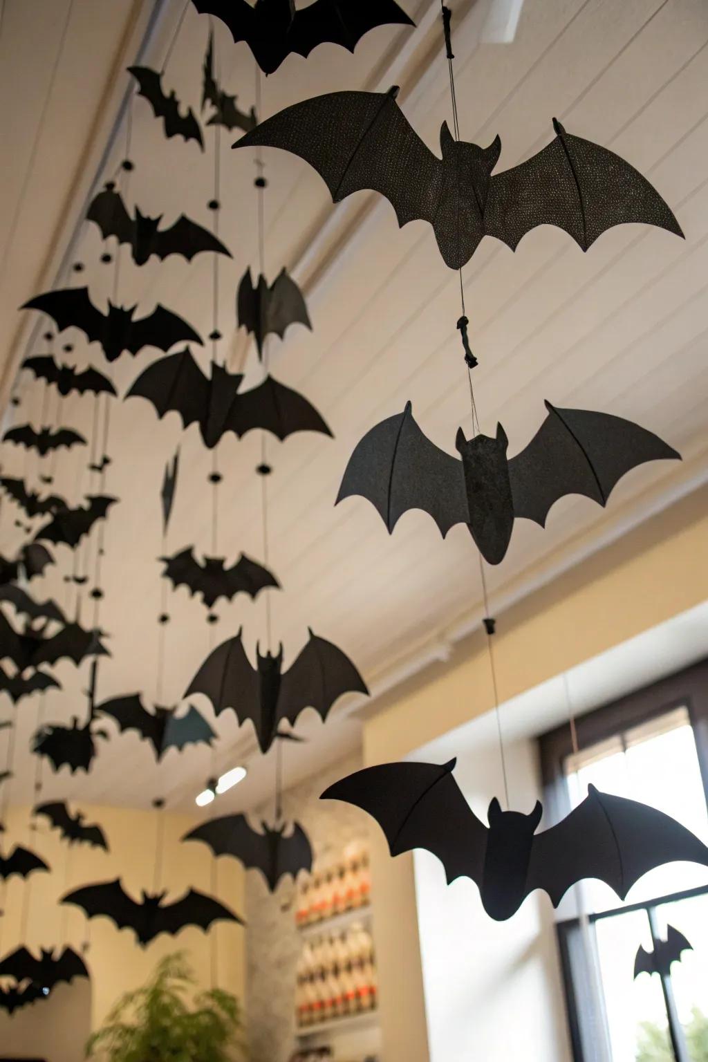 Transform your expanse into a bat-laden cavern via suspended embellishments.