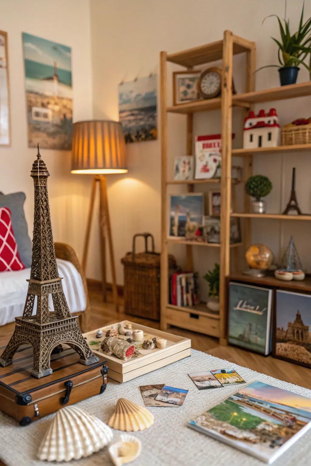A home overflowing with individual memories from travel.
