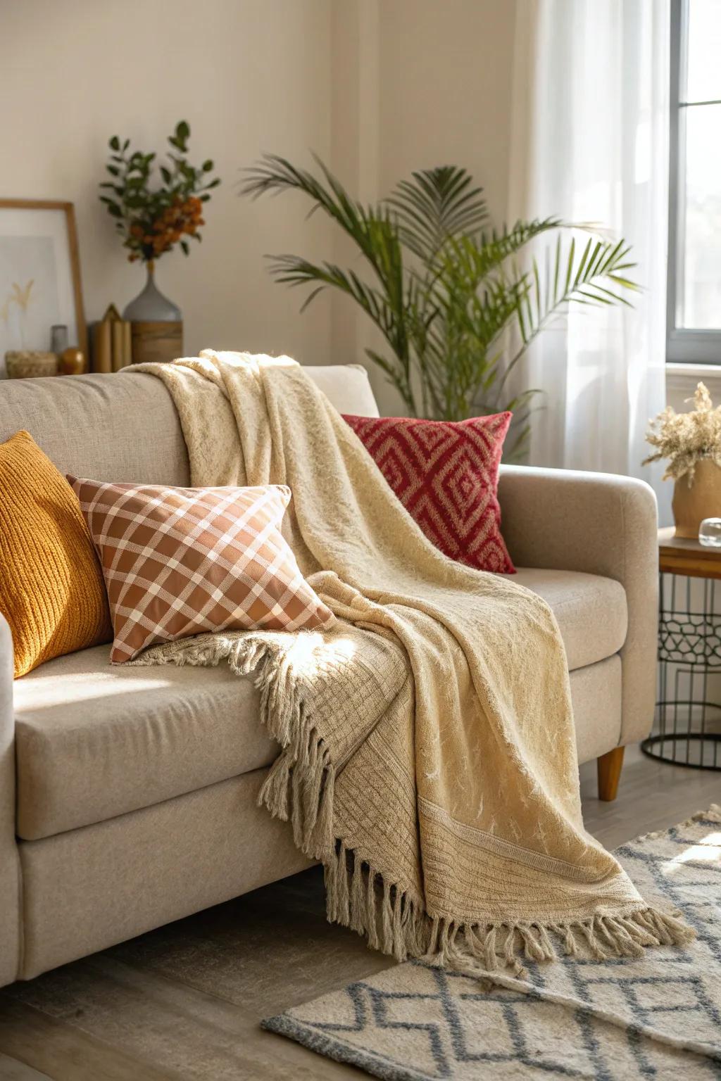 Textiles add warmth and texture to a living space.