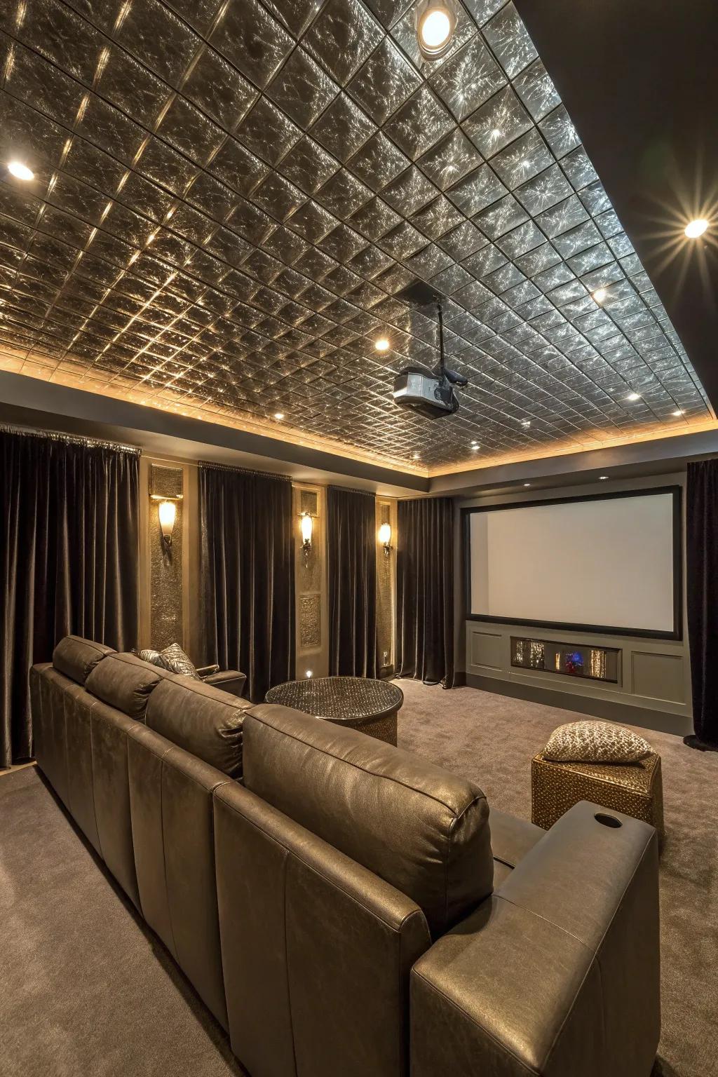 Beam brightly by using gleaming overhead details.