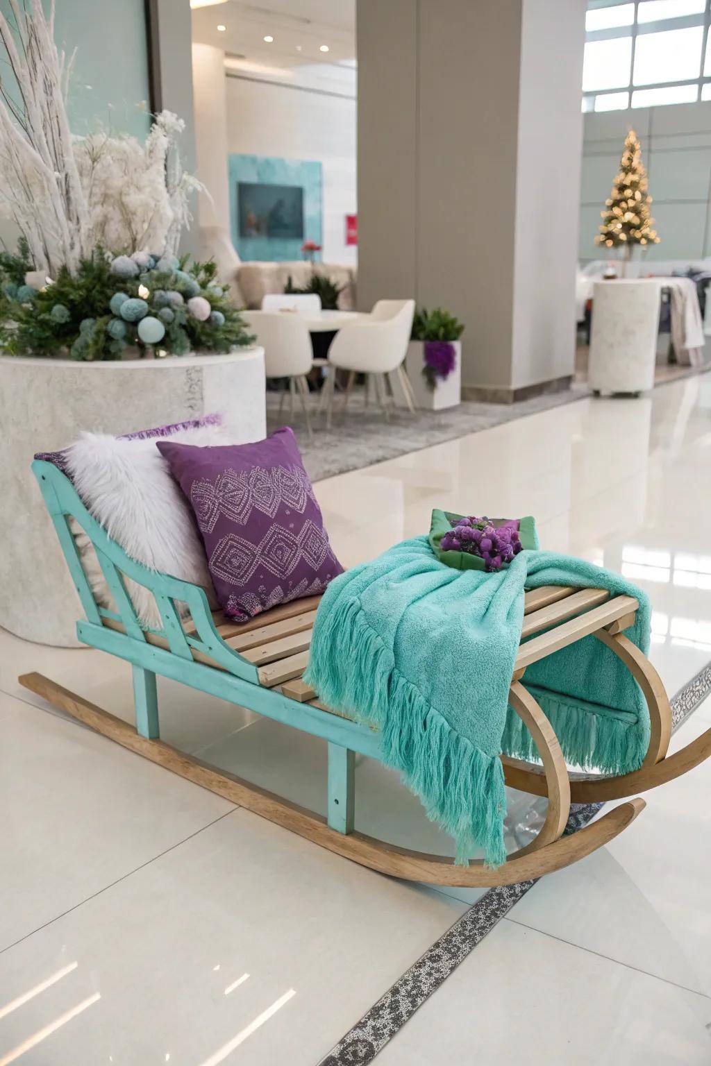 A sled with unexpected and stylish color accents