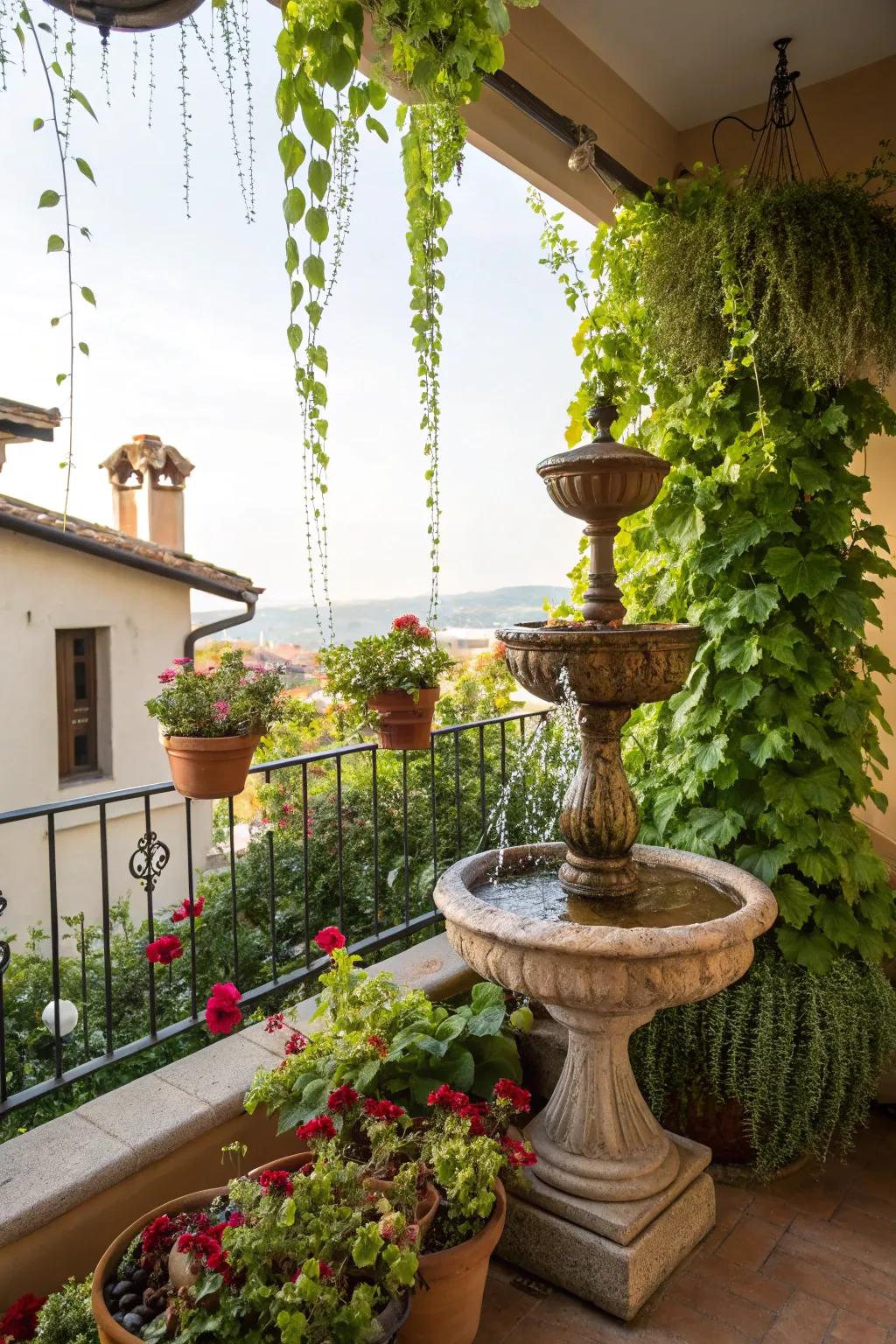 Enhance tranquility with a soothing water feature.