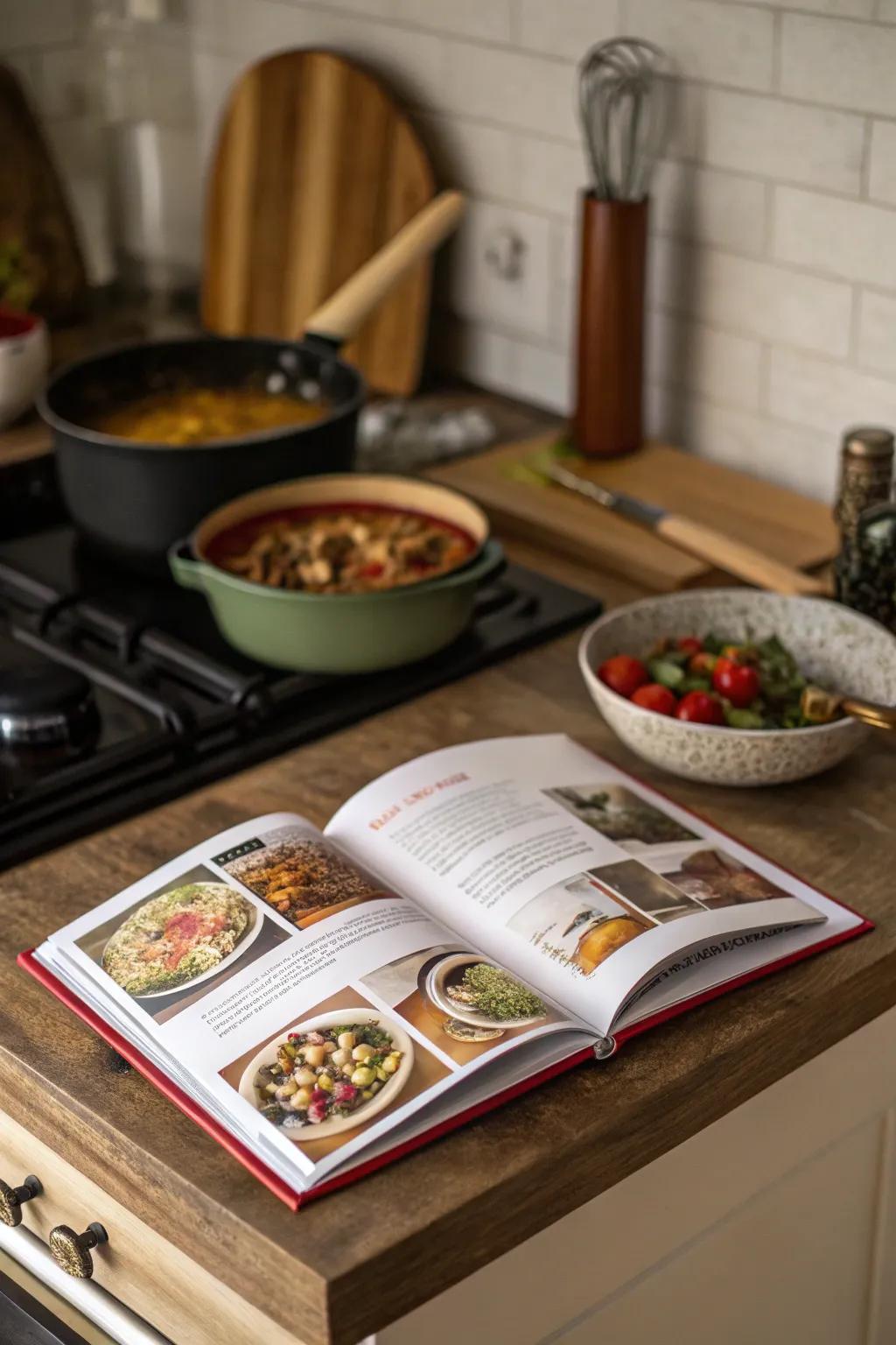 A cookbook with regional fare for culinary exploration.
