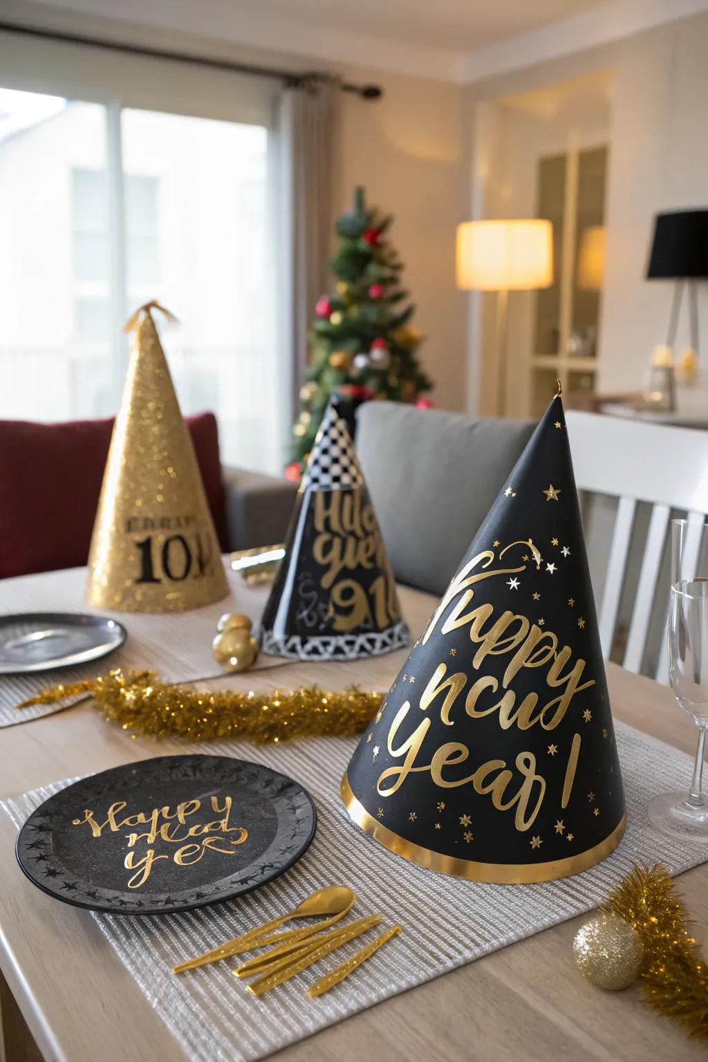 Themed props add excitement to your New Year's countdown.