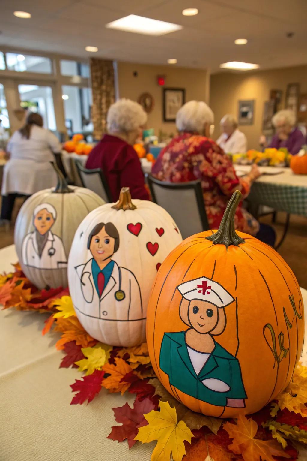 A pumpkin medical team pays tribute to healthcare heroes.