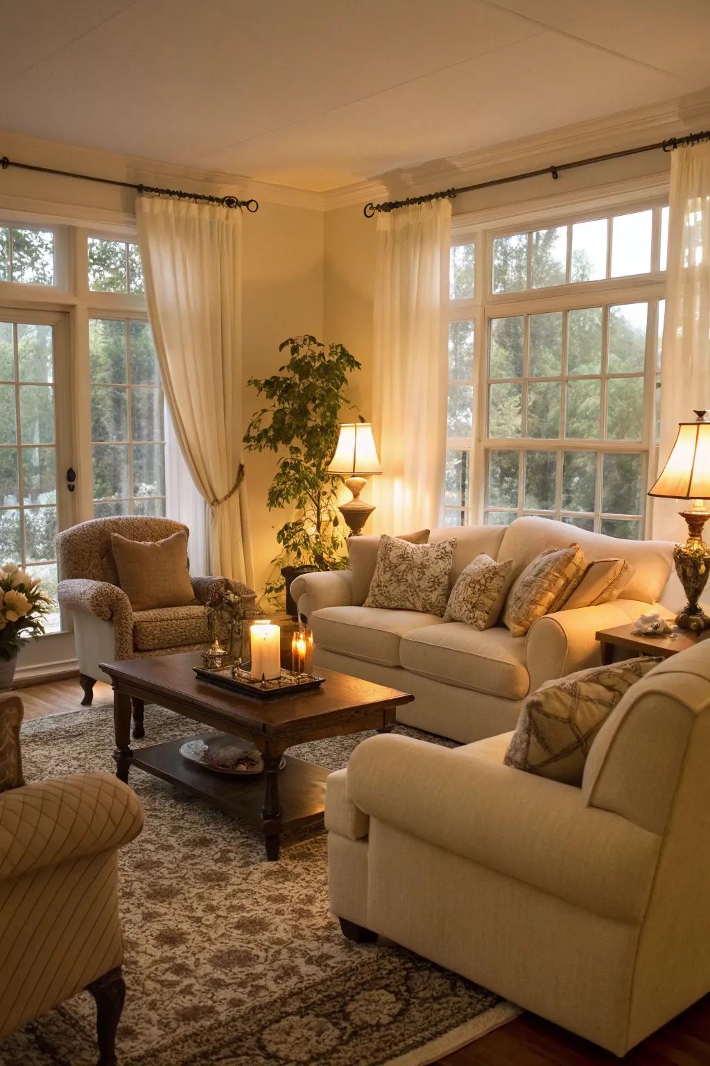 A relaxing ambiance makes the home more inviting.