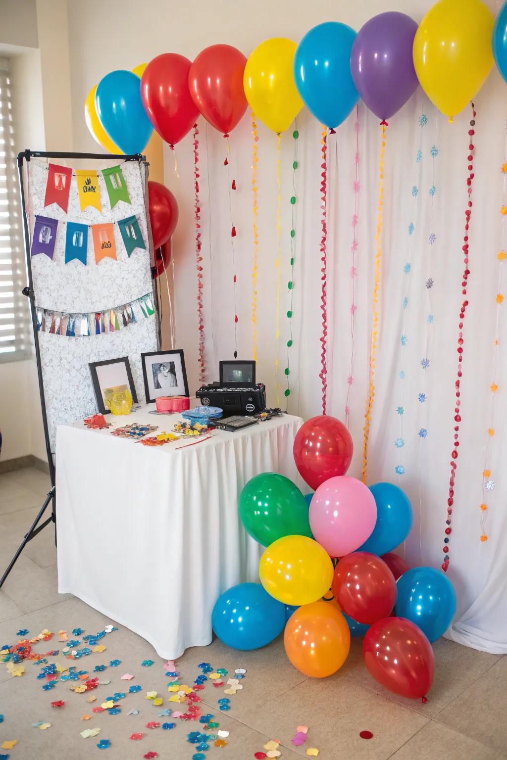 Balloons add a festive and colorful touch to your setup.