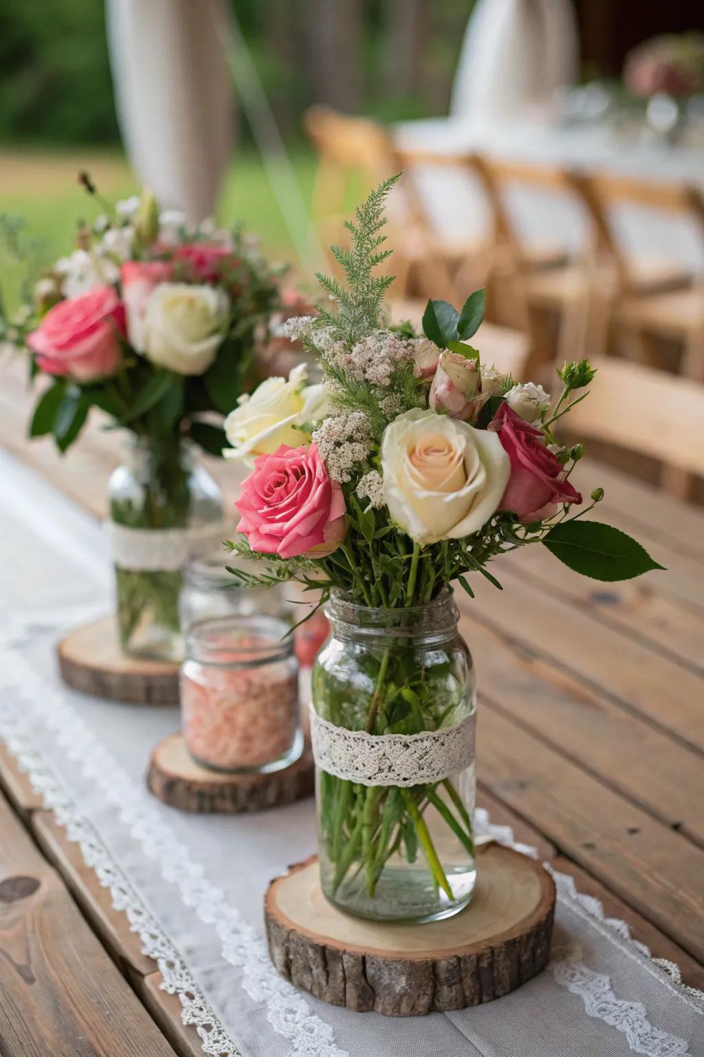 Eco-Friendly Elegance with Mason Jar Vases