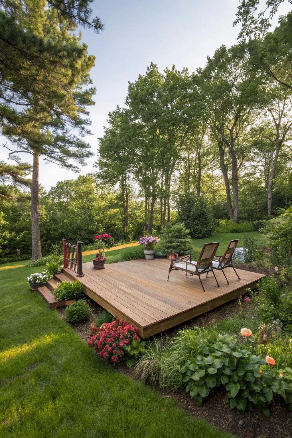 Floating decks offer versatility and flexibility in placement.