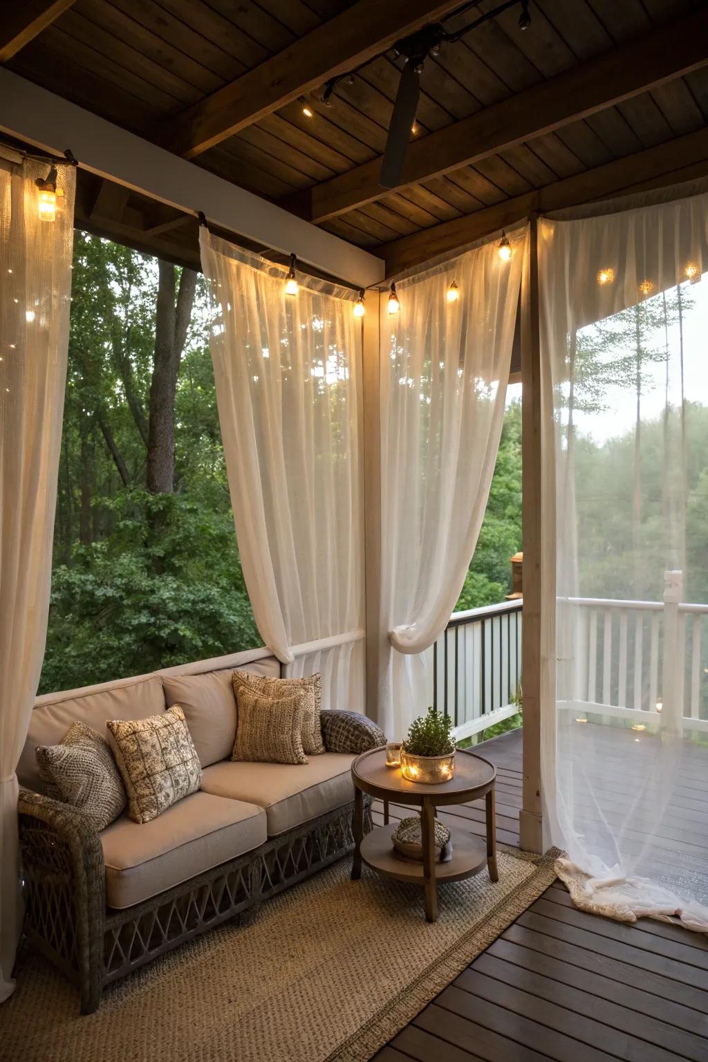 Elegant privacy with flowing hangings
